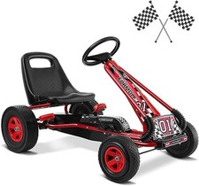 Gokart Kinder ab 3 Jahre mit verstellbarem Sitz Gummi Räder Tretauto