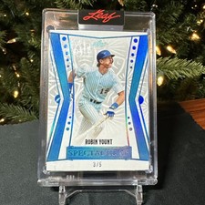 3/5 ROBIN YOUNT HOF PLATINUM BLUE 2025 Leaf Spectacular #76 MILWAUKEE BREWERS !!
