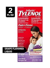 New Tylenol Infants Pain  Fever Relief Suspension Grape Flavor 1 oz Pack of 2