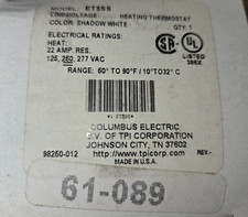 Columbus Electric ETD5SS Mechanical Thermostat