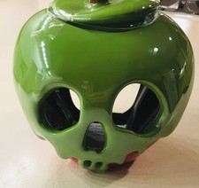 Disney Skull Candle Holder (Ceramic) Green/Red "Just One Bite"  (NEW/ NWT)