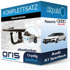 Für Audi A1 Sportback 12- ORIS Anhängerkupplung abnehmbar + 13polig E-Satz neu