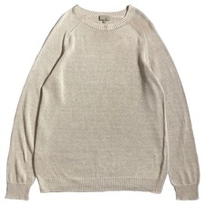 Margaret Howell 20SS Linen Cotton Silk Crewneck Summer Knit Beige L Japan F/S