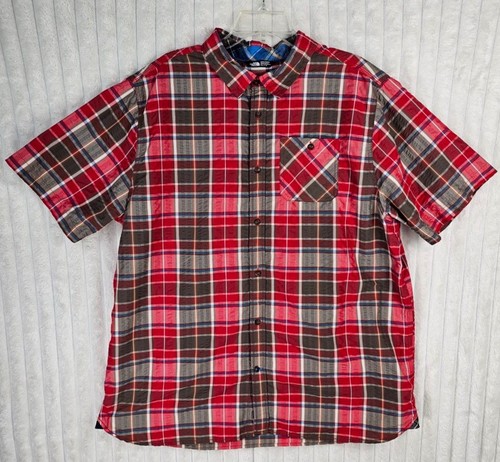 The North Face Multicolor Plaid Short Sleeve Button Down Shirt Size XXL