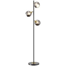 Three‑Light Floor Lamp with Glass Shades, Tall 162cm, Adjustable Heads, Foot