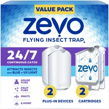 Zevo Flying Insect Indoor Fly Trap: Easy, Mess Free Solution Light Trap Catches