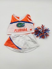 Build a Bear Florida Gators Cheer Uniform Set Bundle Skirt Pompom Orange Blue