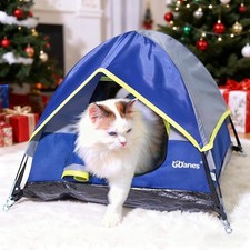 GDanes Blue Cat Tent, Large Cave Bed for Indoor Cats 22" x x 16",