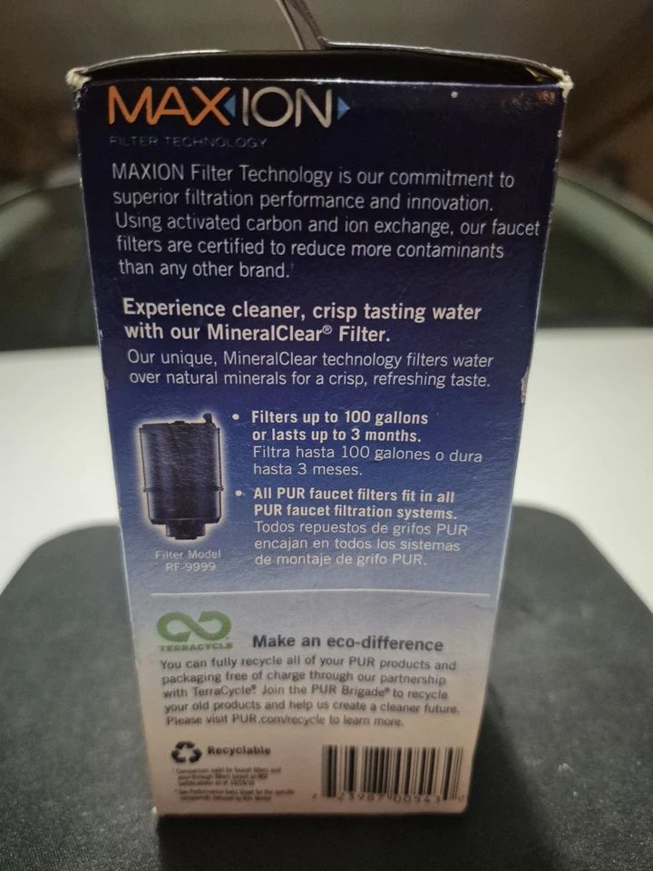 PUR Max Ion Water Faucet Filter Replacement RF-9999 Mineral Clear (1-Pack) New - Image 4 of 4