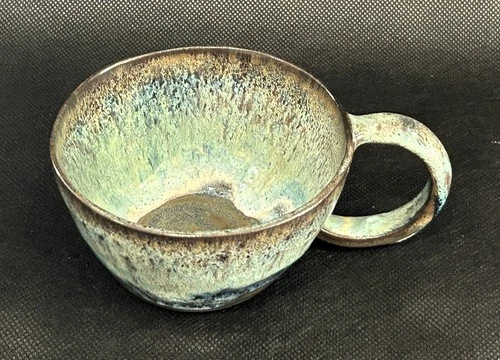 Vintage~Hand Thrown~Studio Art Pottery Coffee Mug~Signed~Drip Glaze~Stoneware