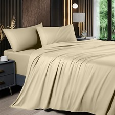 4 Piece King Sheet Sets, Cooling Sheets, Blend Rayon Derived from Bamboo, Dee...