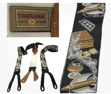 Trafalgar Suspenders Whiskey Cognac Cigar Bar Black Silk Limited Edition England