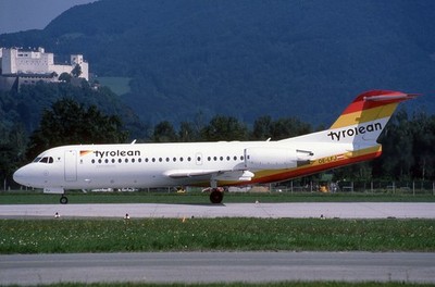 MO556   Aircraftslide/Dia   Tyrolean Airways  Fokker 70   OE-LFJ