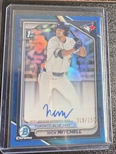 2024 Bowman Draft Chrome Prospect Blue Refractor Nick Mitchell Auto /150