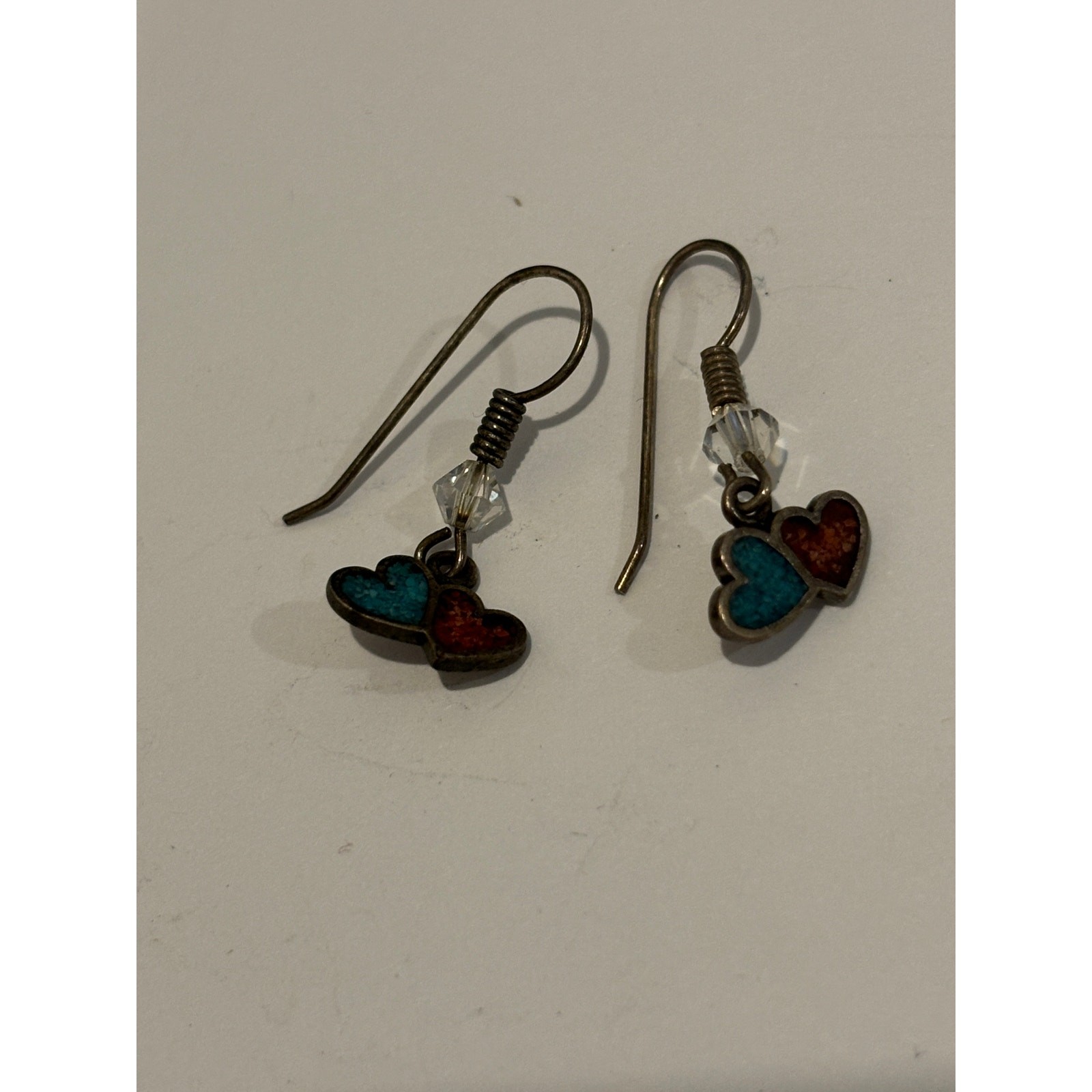 Sterling Silver Crushed Stone Tiny Earrings Daint… - image 2