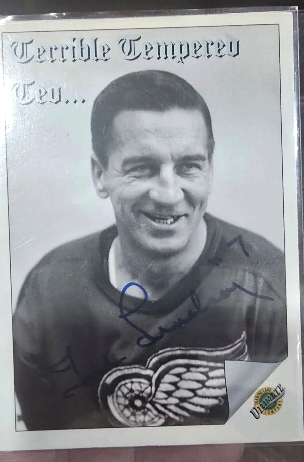 ✨ Ted Lindsay Signed 1991-92 Ultimate Original Six Card Red Wings ✨