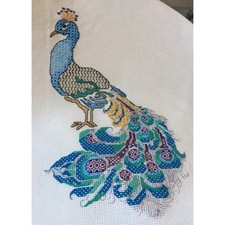 Peacock in Blue Blackwork Kit - Doodlecraft Design