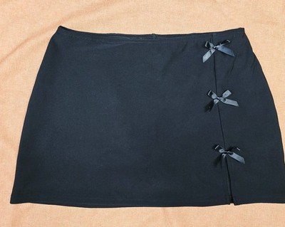 Free Haven Skort Womens L Black  Skirt Shorts Bow Detail Excellent