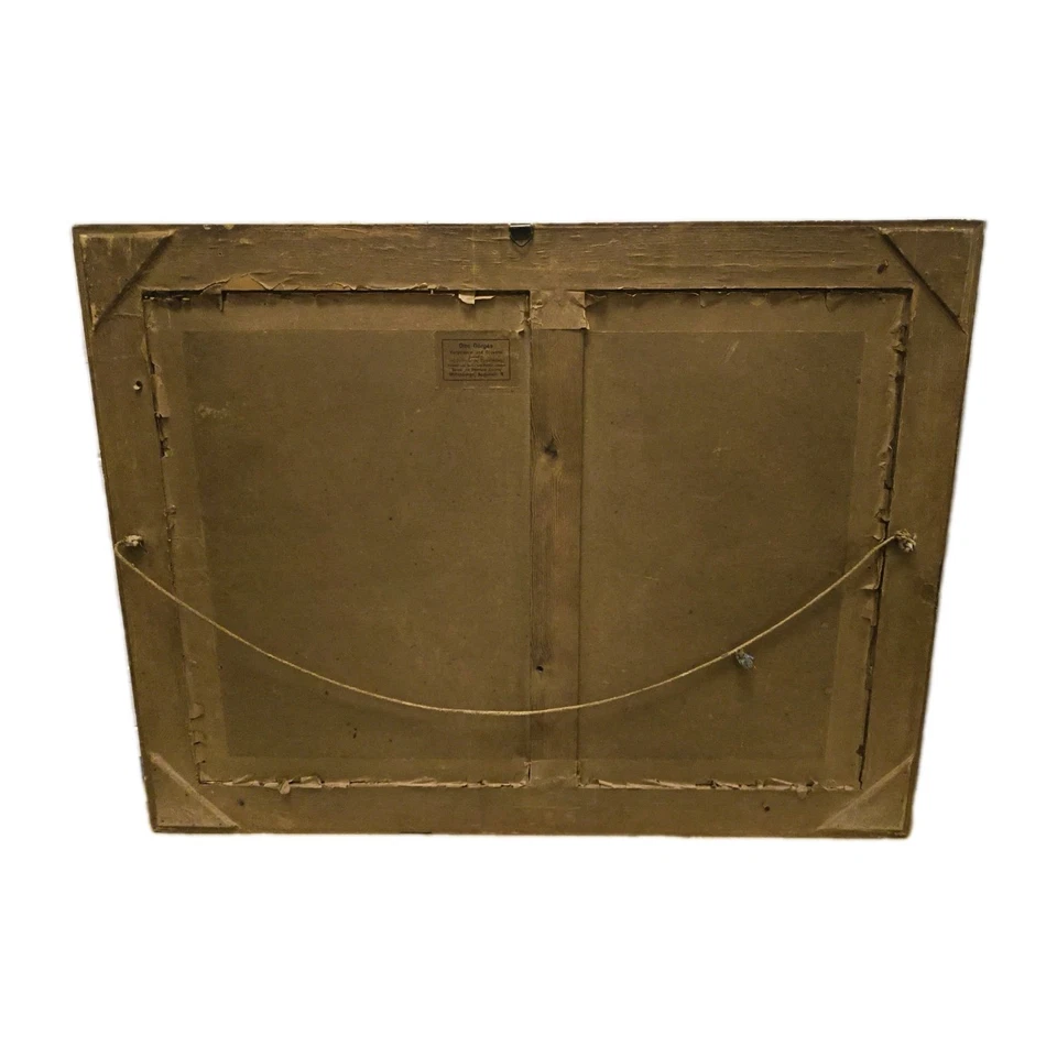 Bäuerliches Ölgemälde Bäuerin mit Kühen auf der Wiese an einem Fluß - Bild 2 von 3