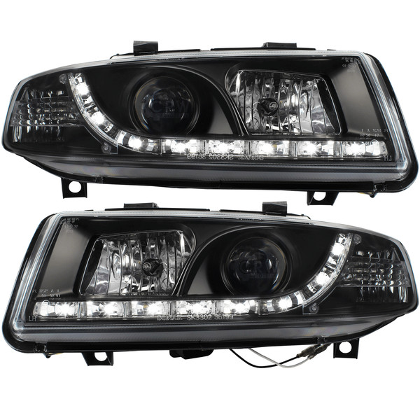 Scheinwerfersatz FüR Seat Leon Typ 1M 99-04 LED Klar/Schwarz Dragon Lights Sonar-image