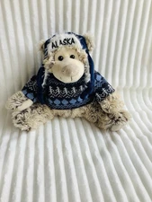 DolliBu Plush Polar Bear Stuffed Animal Wearing Hat & Sweater Plush 9”