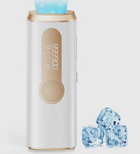 AMOTAOS IPL Hair Removal Device Ice Cooling LCD 999999 Flashes White/Gold