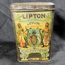1905 Lewis & Clark Centennial Lipton Tea Ceylon Plantation commemorative Tin
