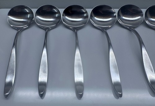 SILVERWARE ~ Lot (8) 6 1/4" ~ Older NORWAY LAUFFER ~ DESIGN 2 Design II SPOONS - Picture 4 of 6