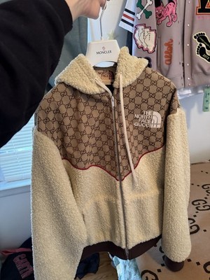 The North Face x Gucci GG Canvas Shearling Jacket   Size SMALL (2021) WITH TAGS