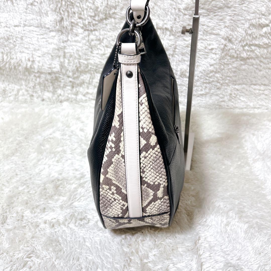 COACH 2way Shoulder Bag Python Pattern Half Moon … - image 3