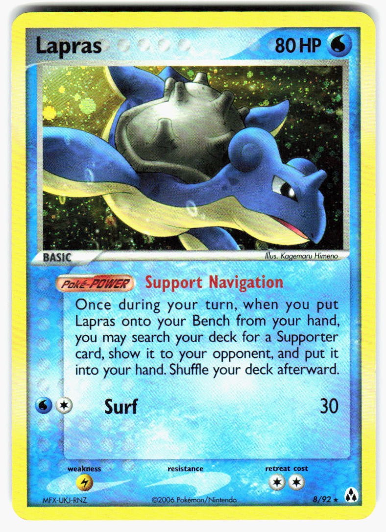 Lapras 8/92 Holo Rare Legend Maker Pokemon Moderately Played