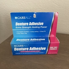 Careall  Denture Adhesive Cream Zinc Free Extra Strength Natural Ingredients