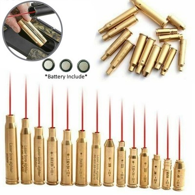 Red Laser Boresight for 8MM/9MM/223/308/7.62/12GA/20GA/45/38 Cartridge w/Batter