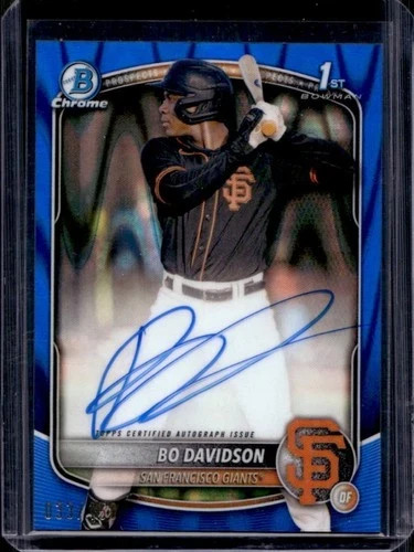 2025 Bowman Chrome Bo Davidson 1st Blue RayWave Auto /150 Giants #CPA-BD
