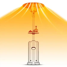 Stainless Steel Propane Patio Heater,48000BTU Outdoor Gas Heater with Ignitio...