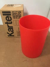 NIB, Kartell Ufficio Tecnico Waste Basket / Trash Can in TRANSLUCENT RED
