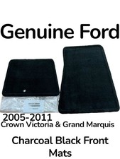 Genuine Ford 6w7z-5413086-aa Black Front Floor Mats 2005-2011 Crown Victoria Nos