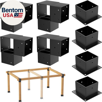 8PCS 4X4 Post Bracket, 4X4 Brackets for Pergola Kit, Deer Stand, Outdoor Platfor