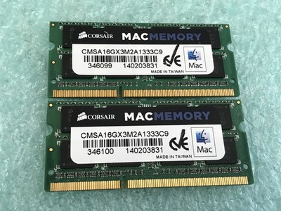 16GB(2 x 8GB) Corsair CMSA16GX3M2A1333C9 DDR3 1333MHz SO-DIMM Mac Memory - R546A