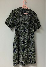 Banana Republic Women’s DRESS Size 6  Dress Pockets Green Floral Tie Neckline