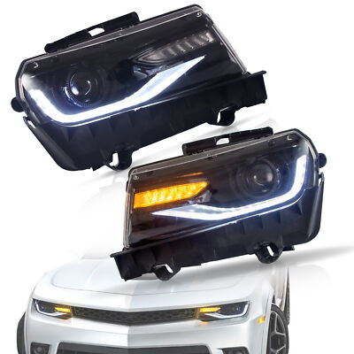 VLAND For 2014-2015 Chevrolet Chevy Camaro LED Projector Headlights Front Lamps