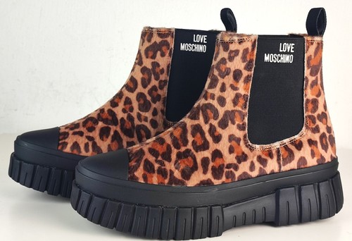 Stivali LOVE MOSCHINO stivaletti da donna motivo leopardato stivali di design taglia 37 nuovi - Foto 7 di 19