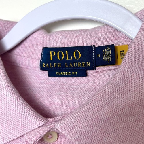 Polo Ralph Lauren Poloshirt Herren M Classic Fit Rosa Meliert Baumwolle - Bild 4 von 5