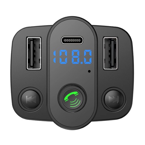 Type-C Fast Charging Car Charger FM Transmitter Dual USB Music Player MP3 - 第 6/13 張圖片