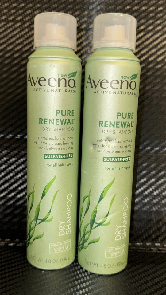 2x Champú Seco Aveeno Pure Renewal Spray Sin Sulfato 4.8 Onzas Difícil de Encontrar Nuevo Foto 2 de 3