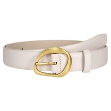 Leather Belts for Women Casual Fashion Waist Belt with Gold Buckle Ladies
