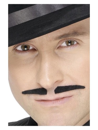 Fake Moustache Mustache Kit Villain 20s Gangster Director Mustaches Costume - Picture 3 of 3