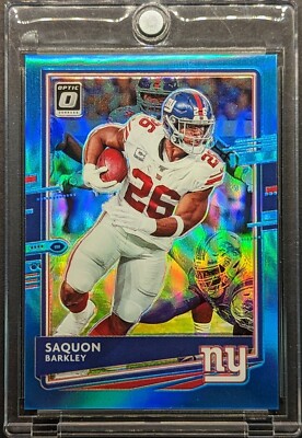 SAQUON BARKLEY 2020 Optic Aqua Blue Holo Prizm SP /299