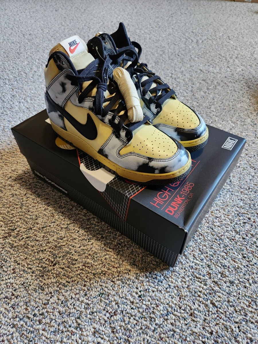 nike dunk high 1985 acid wash cream black