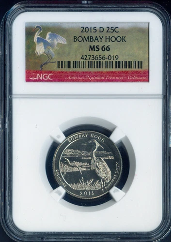 2015-D Bombay Hook Quarter NGC MS66 Quality